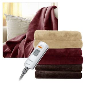 Sunbeam 2 Person Microplush x Large Electric Heated Throw Blanket Color Choices