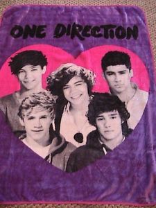 Soft Plush Pink and Purple "One Direction" Throw Blanket