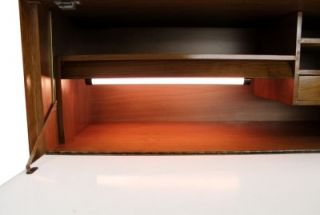 Pair of Mid Century Modern Light Walnut Bookcases Secretary Desk Cabinets McCobb