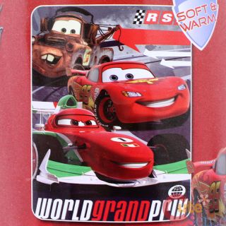 Disney Pixar Cars McQueen Fleece Throw Blanket 46 x 60 World Grand Prix