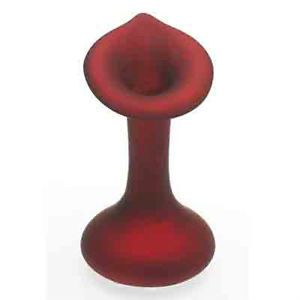 New Modern Irridescent Matte Red Calla Lilly Shaped Lilee Single Flower Bud Vase
