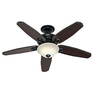 Hunter 52 in Basque Black Ceiling Fan with Light Remote Control