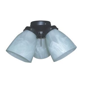 Harbor Breeze 3 Light Matte Black Ceiling Fan Light Kit with Bell Shade