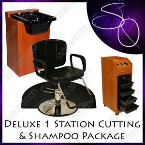 Reclining Barber Chair Shampoo Bowl Styling Station Mat R Beauty Salon Equipment