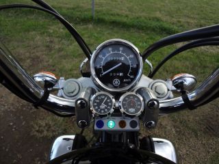 Black 7 8" Motorcycle Handlebar Clock Temp in Chrome