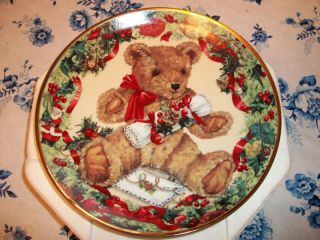 Franklin Mint Teddy Bear Christmas Plate Bengry