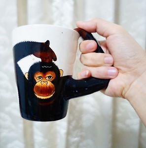 Monkey Ceramic Mug Original Hand Painting Coffee Cup
