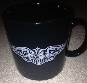Harley Davidson Black with Silver Wings Large Coffee Cup Mug by Hallmark