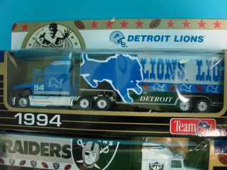 8 Die Cast Ertl Matchbox Semi Truck Lot NFL Football HWI  Detroit Lions