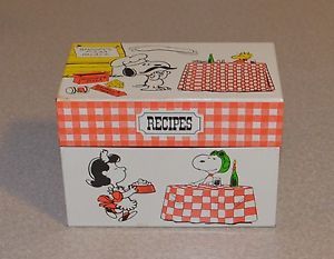 Snoopy Metal Recipe Box Peanuts Cooking Baking Charlie Brown