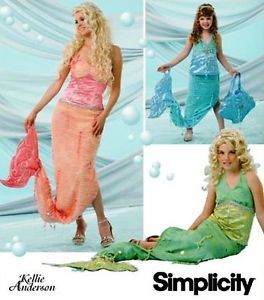 Simplicity 4043 Mermaid Costume Fish Tail Shell Bag Sew Pattern Women Girls