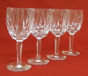 Waterford Crystal Kildare Pattern Water Glass Stem Set of Four 4 Stemware Goblet