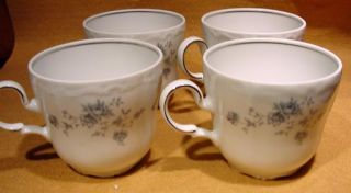Vintage Set of 4 Johann Haviland Blue Garland Coffee Cups Bavaria Germany