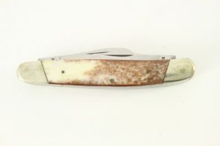 Vintage Frost Cutlery Texas Stockman 678 Deer Bone Handle Pocket Knife