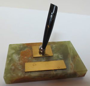 Parker 51 Fountain Pen Desk Set Base on Black Holder Vintage Marble