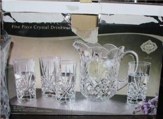Godinger Shannon Crystal Dublin Highball Water Tea Glasses Pitcher Set