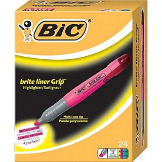 BIC Brite Liner Grip Highlighters, Chisel Tip, Assorted, 24/Box