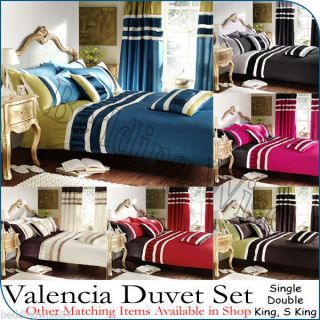 Valencia Faux Silk Duvet Quilt Cover Bedding Set with Matching Pillow Cases 3pcs
