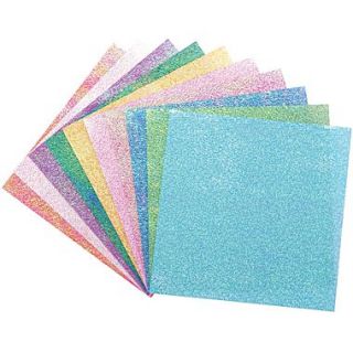 Global Art Folia Origami Paper, 6 x 6, Textured Iridescent, 50/Pkg, Dot Embossing