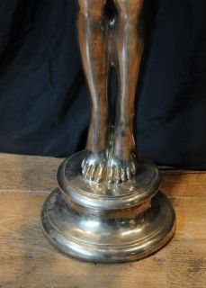 XL Silver Bronze Art Deco Biba Lamp Floor Light Lamps Statue