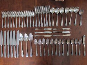 Antique Silverware Flatware Set Community Plates Forks Knives Spoons Serving