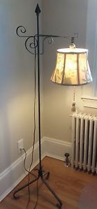 Antique Wrought Iron Floor Lamp 62"