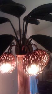 Beautiful Tropical Rattan Coconut Palm Tree Floor Lamp