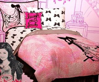 Teen Chains Bows Leopard Zebra Print Pink Black 12pc Full Comforter Bed Set