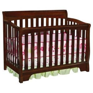 New Convertible Crib Bed Changer Table Childrens Baby Toddler Espresso Wood Full