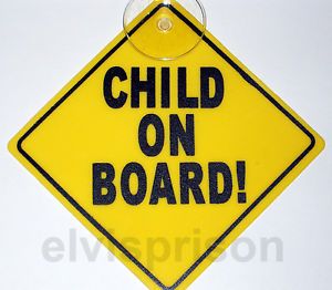 2X Child on Board Safety Plastic Sign Auto Car Window Suction Cup Baby Warning