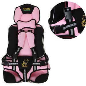 Portable Baby Toddler Kids Car Safety Booster Seat Cover Harness Cushion Pink