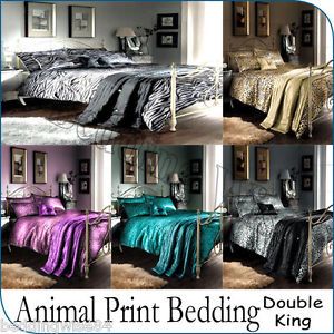 5pcs Animal Print Leopard Zebra Bedding Polyester Comforter Bed Set New Design