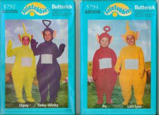 Butterick Teletubbies Childs Halloween Costume Sewing Pattern Teletubbie UC