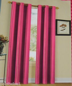Window Curtain Drapery Panel Pair 80x84 Herringbone Pink Gold Taupe Turquoise