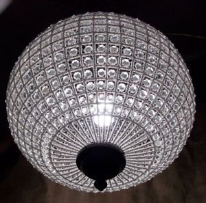 Huge Brass Crystal Glass Round Chandelier Lamp Lantern