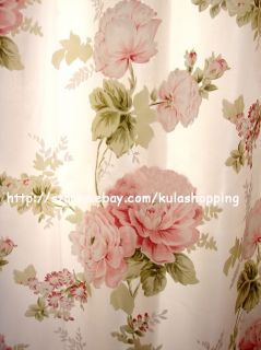 180235776 2 Pcs Charming Country Style Pink Flower Sheer Voile  