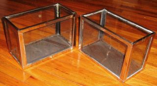 2 Vintage Metal Frame Stainless Steel Two Gallon Fish Aquariums w Slate Bottoms