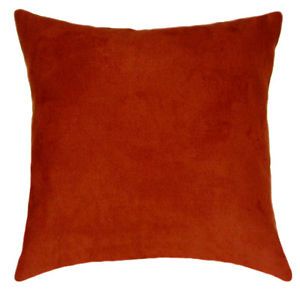 Rust Faux Suede Decorative Lumbar or Square Throw Pillow