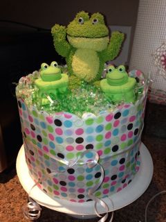 Adorable Frog Diaper Cake Baby Shower Baby Gift for Boy or Girl