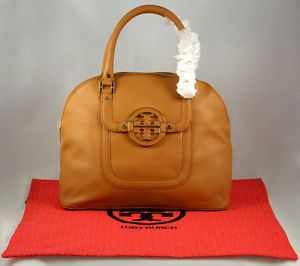 Tory Burch Amanda Dome Tote Bag Luggage Brown Auth with TB Dust Bag New Arrival