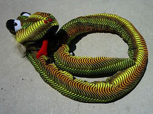 7 Foot Giant Big Long Green Rattle Snake Boa Reptile Stuffed Plush Animal Toy
