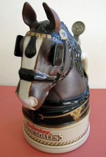 1995 Budweiser Clydesdale Figural Horse Head Lidded Numbered Stein Ceramarte