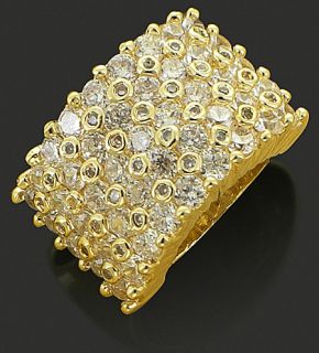 Men's 14k Gold Plated Micro Pave Iced Out Hip Hop Bling Cubic Zirconia CZ Ring