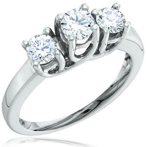 1 0 Ct 3 Stone Diamond Engagement Ring Wedding Band