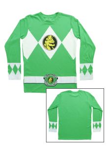 Green Power Rangers Long Sleeve Costume Shirt