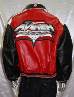 Avirex Black Red White Genuine Leather Jacket
