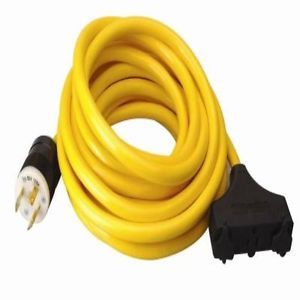 Coleman Cable 25 Feet 10 3 Generator Power Cord w L5 30P Plug 3 Outlets