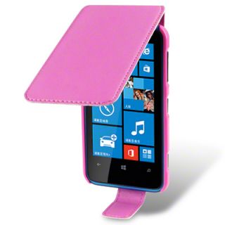 Hot Pink Thin PU Leather Flip Case for Nokia Lumia 620