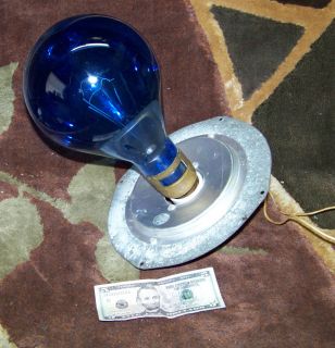 Huge Vintage Mazda GE 1000W Blue Light Bulb with Porcelain Socket Works RARE
