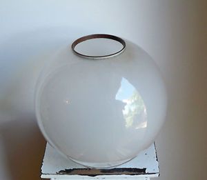 Vintage Old Antique Frosted GWTW Style Oil Banquet Parlor Ball Glass Lamp Shade